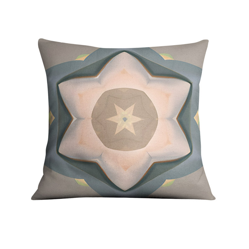 Throw Pillow Cover Only, H 16 po x l 16 po, Bleu / rose abstrait 1