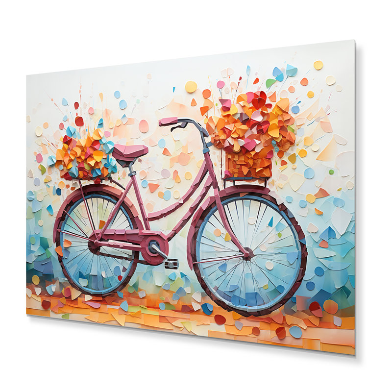 Vélo pédales harmonieuses pointillisme III, H 12 po x l 20 po x P 1 po