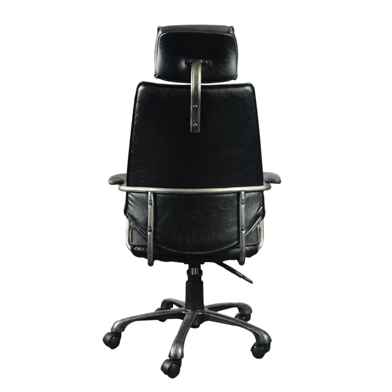 Genuine Leather Executive Chair, Black Genuine Leather