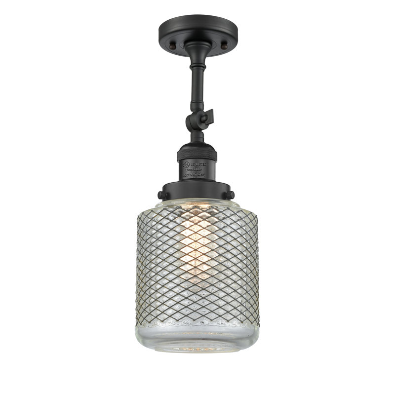 Plafonnier semi-encastré 1 lumière 6 po Iyana, Ampoule non incluse, Noir mat