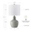 Lampe de table 19 po en céramique avec abat-jour tambour blanc-1057206254