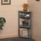 Regency Flip Flop High Corner Folding, No Tools Assembly, Wood Bookcase