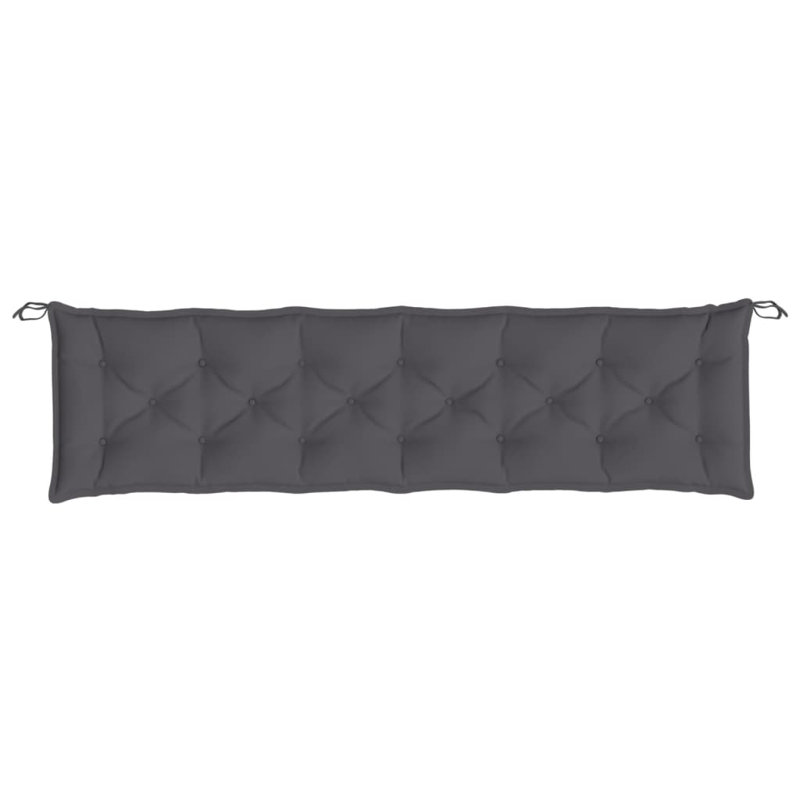 Coussin de siège de jardin extérieur 100% polyester Oxford, 19.7" H x 78.7" W x 2.8" D, Tissu - anthracite