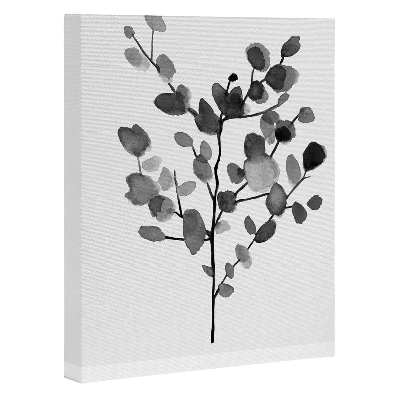 «Watercolor Leaves» par Summer Sun Home Art - impression, H 10 po x l 8 po x p 2 po, Toile tendue, Pas de tapis