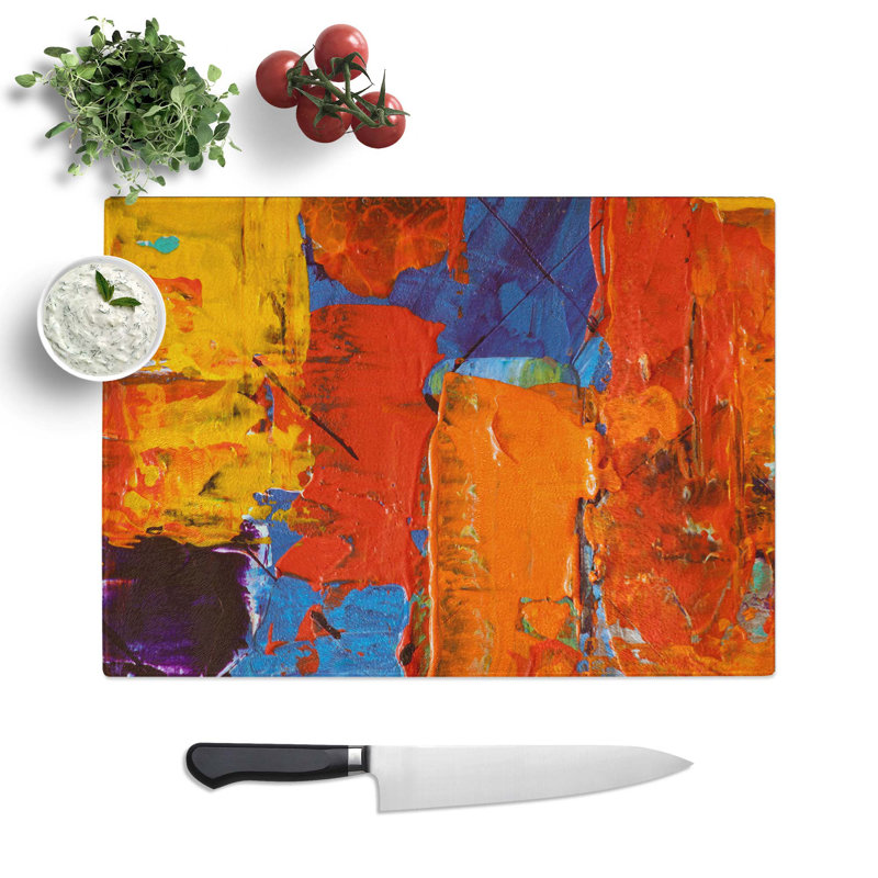 Tempered Glass Art Painting Vol.99 Chopping Board, 28.5 cm W x 20 cm L