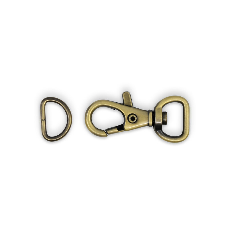 Dritz 1/2" Swivel Hooks & D-Rings, 12 Sets, Antique Brass