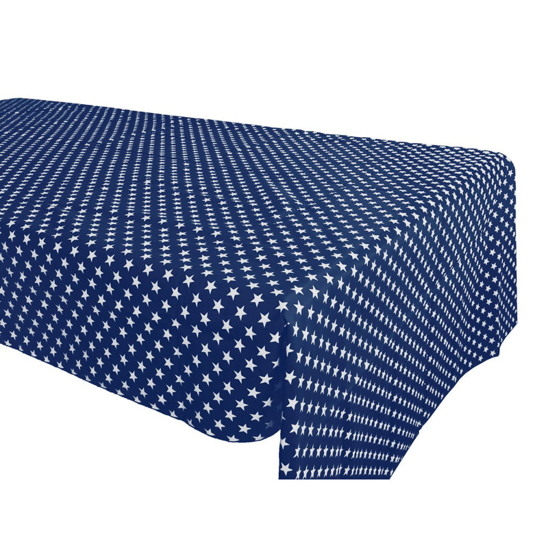 Stars Cotton Blend Independence Day Tablecloth, Navy, 48" L x 48" W