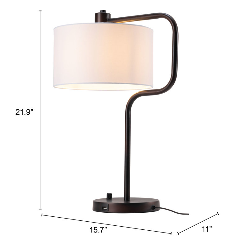 Lampe de table USB en métal 