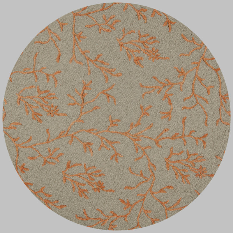McKittrick Hand Tufted Wool Floral Rug, Square 8'