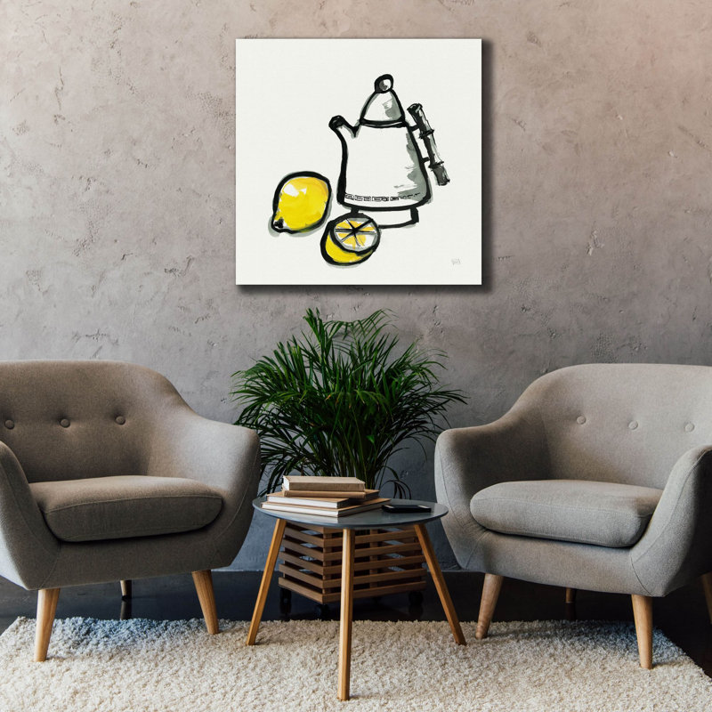 «Tea And Lemons» par Chris Paschke, art mural sur toile, 37 po x 37 po