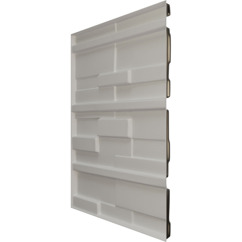Panneau mural décoratif 3D brique décalé EnduraWall l 19 5/8 po x H 19 5/8 po, gris anthracite métallique (couvre 2,67 pieds carrés)
