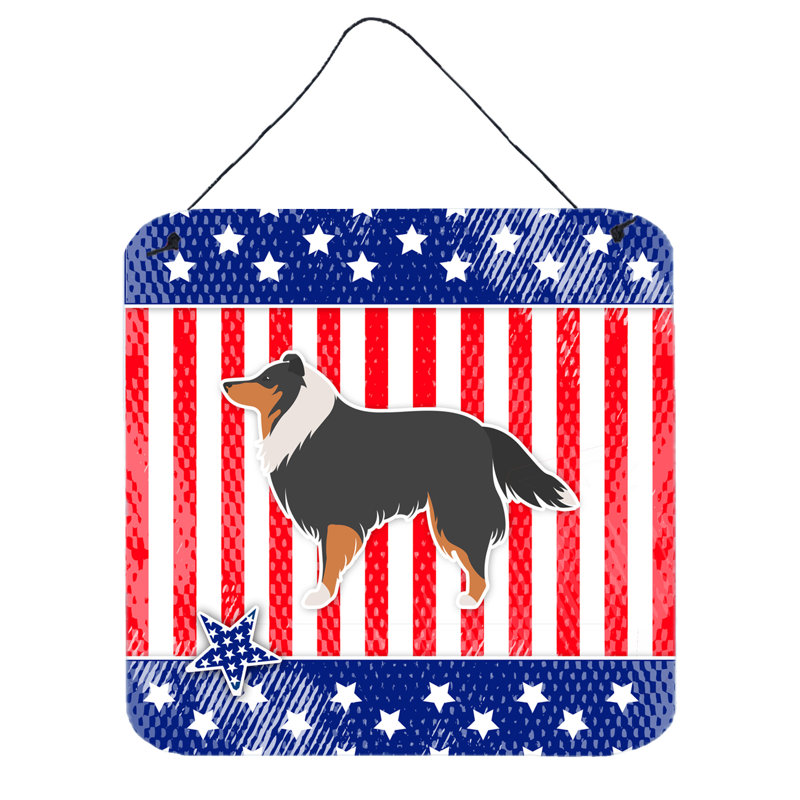 Décoration mural sheltie/shetland berger contemporain patriotique
