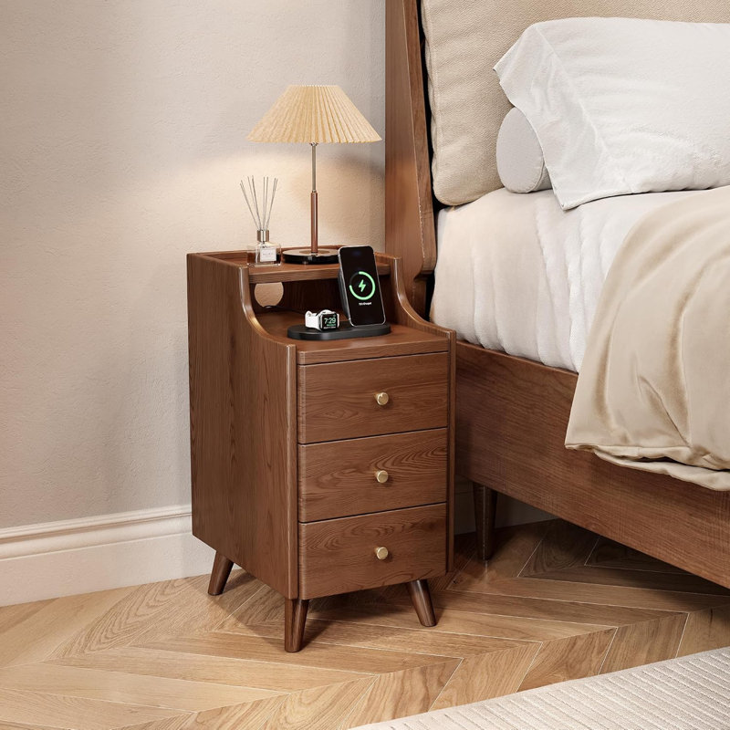 Narrow Bedside Table With Drawers