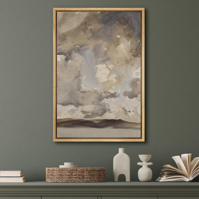 Color Blocks " Moody Skyscape Watercolor Abstract Clouds Illustrations Rustic French Country "