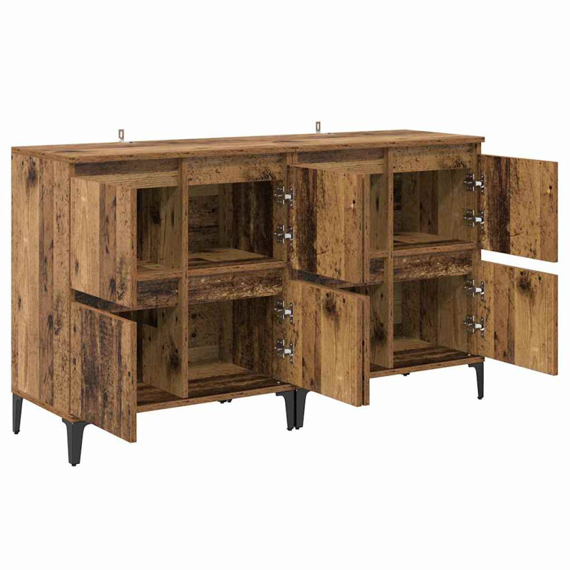  Sideboards 2 Pcs Artisan Oak 60 X 35 X 70 Cm Engineered Wood, Old Wood