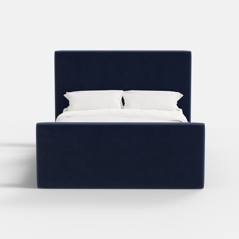 Upholstered Bed, Twin, Ocean Performance Velvet