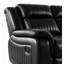 Causeuse inclinable manuelle entièrement assemblée, canapé inclinable rembourré brun avec table rabattable et 2 porte-gobelets-1701617048