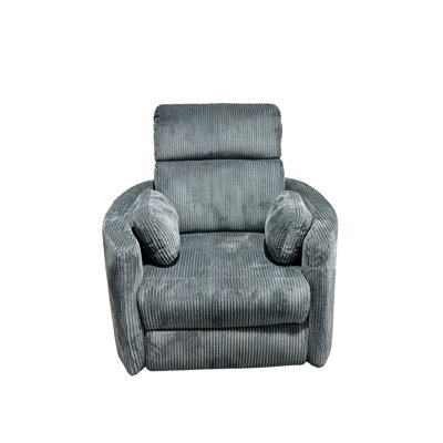 Nursery Rocking Chairs Comfy High Back 360 Swivel Rocker Recliner With 2 Pillows Gray