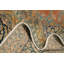 Grand tapis traditionnel orange en laine à motif floral 10 x 14