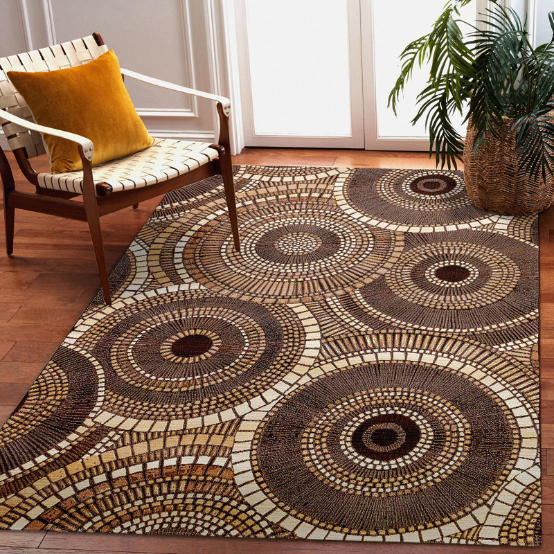 Tapis intérieur / extérieur géométrique Kowalczyk , Rectangle 8 pi 10 po x 11 pi 9 po