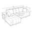 Canapé modulaire en L en chenille, canapé désossé de style nuage avec méridienne, canapé rembourré moderne avec porte-gobelets et poches latérales, canapé à compression pour le salon, aucun assemblage requis
