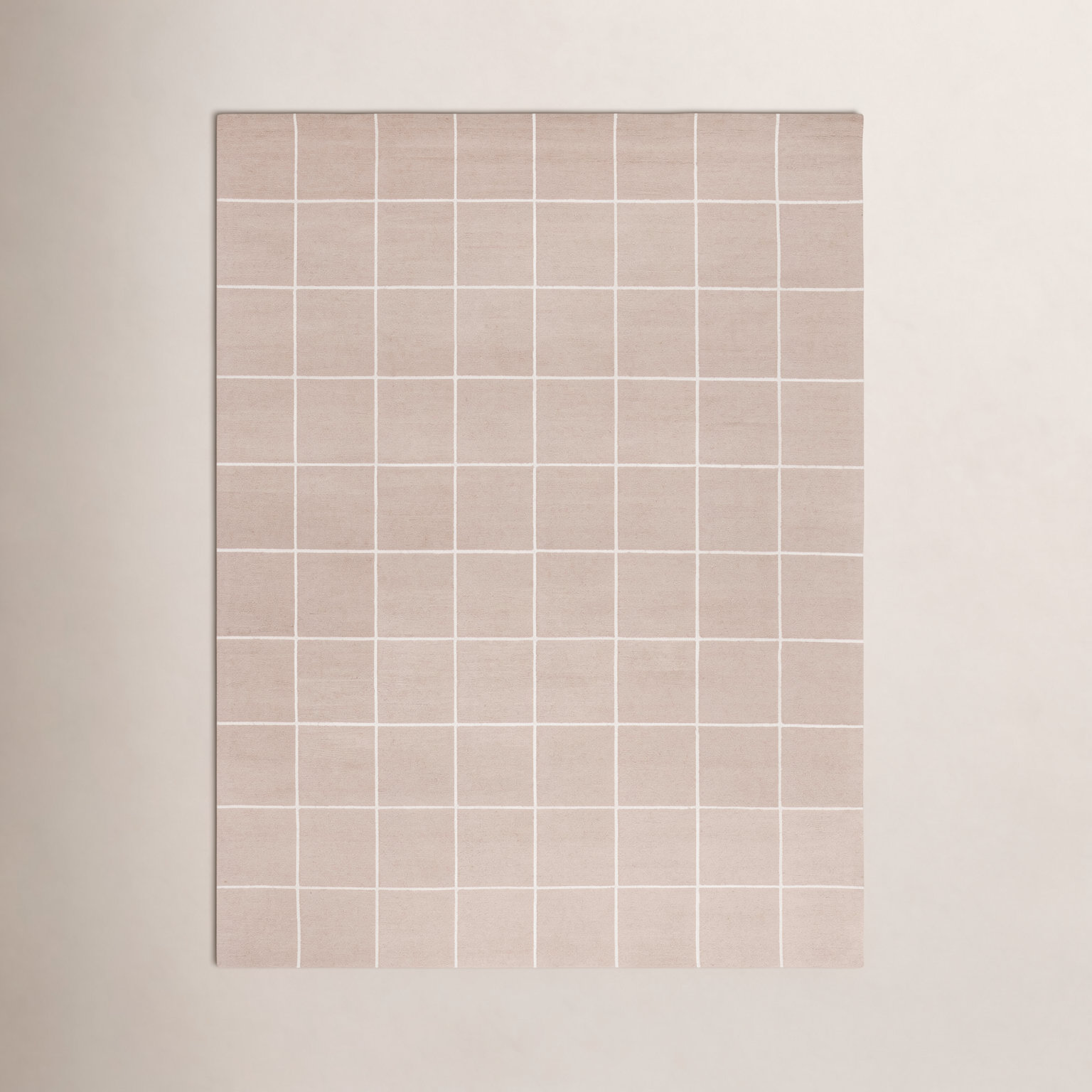 Beige Ivory Hand-Tufted Wool Rug, Rectangle 8' x 10'