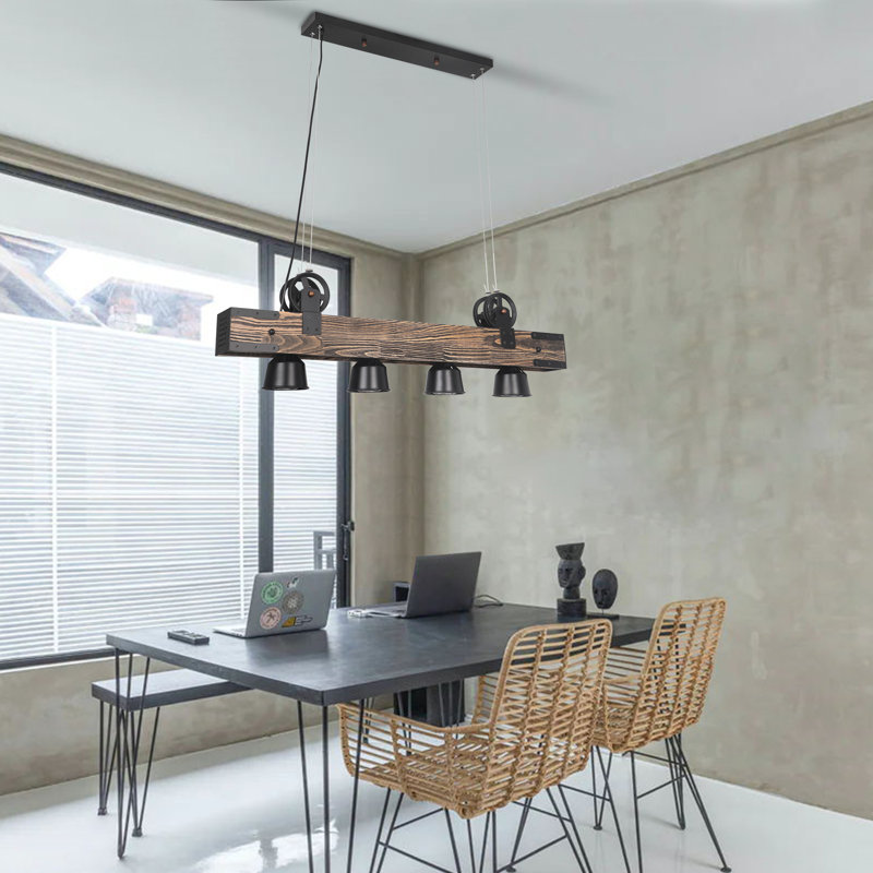 Haylen 4 - Light Kitchen Island Rectangle Pendant