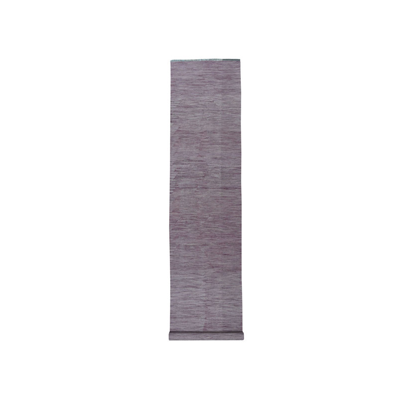Tapis de la zone en laine de couloir 2 pi 8 po x 16 po one-of-kind-noué la mauve