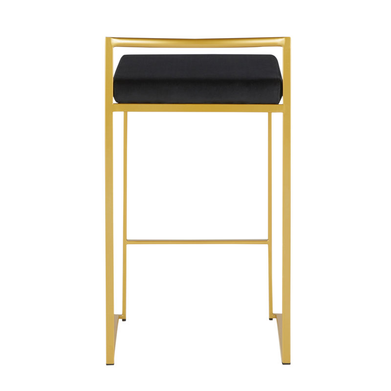 Tabouret de comptoir en velours noir Fuji par LumiSource - ensemble de 3