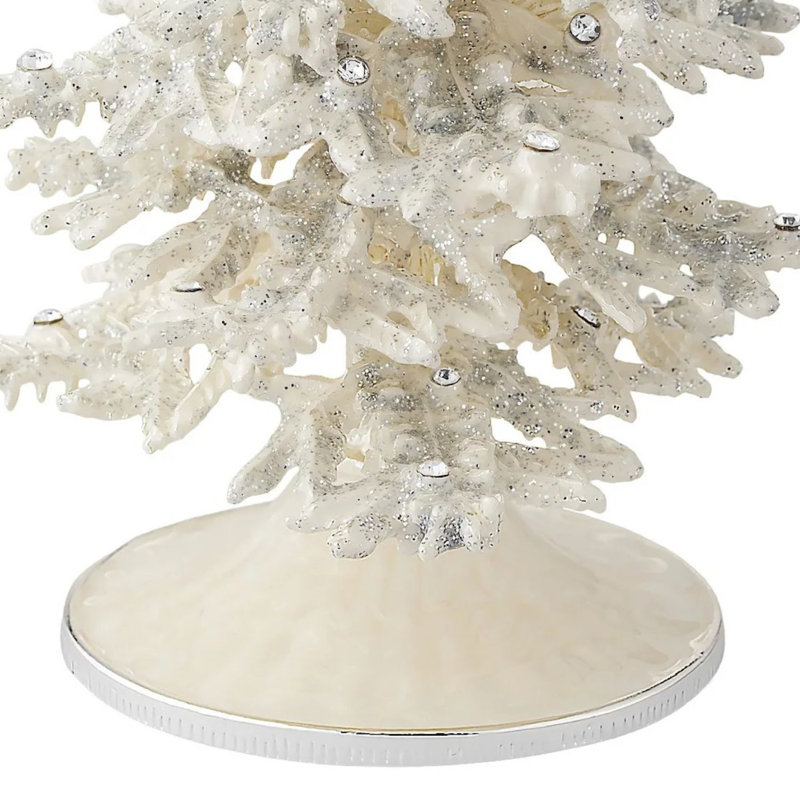 Flocked Enamel Christmas Tree, Small