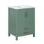 Meuble-lavabo 24 po avec lavabo en céramique, meuble Storae autoportant moderne avec poignées argentées, portes à fermeture douce