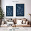 Chaise de barbier, brevet bleu sur toile-810924660