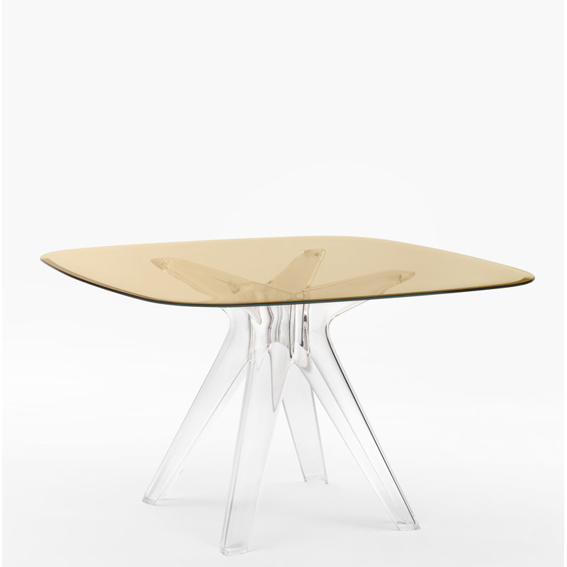 Table carrée Sir Gio, Transparent, Bronze