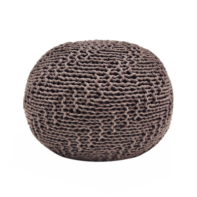 Brown Pouf, 20x20x14 Size, Modern Knit Weave, Indoor Outdoor Decorative Feature Weave Inches, Brown, Decor Accent