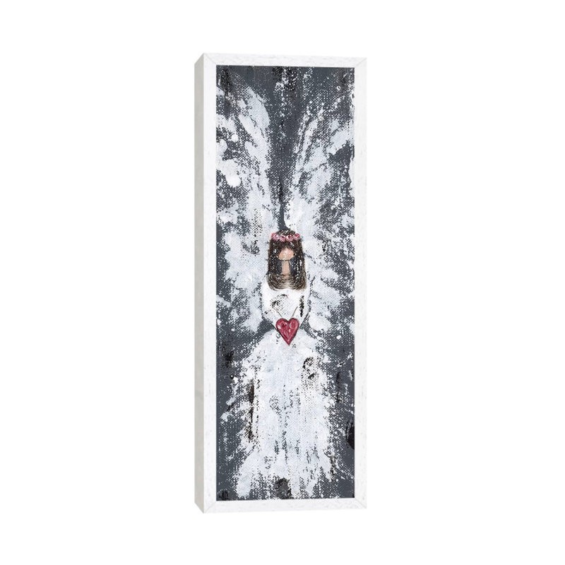 Country Angel 1 Piece Painting on Canvas, 30.48 cm H x 91.44 cm W, White Framed