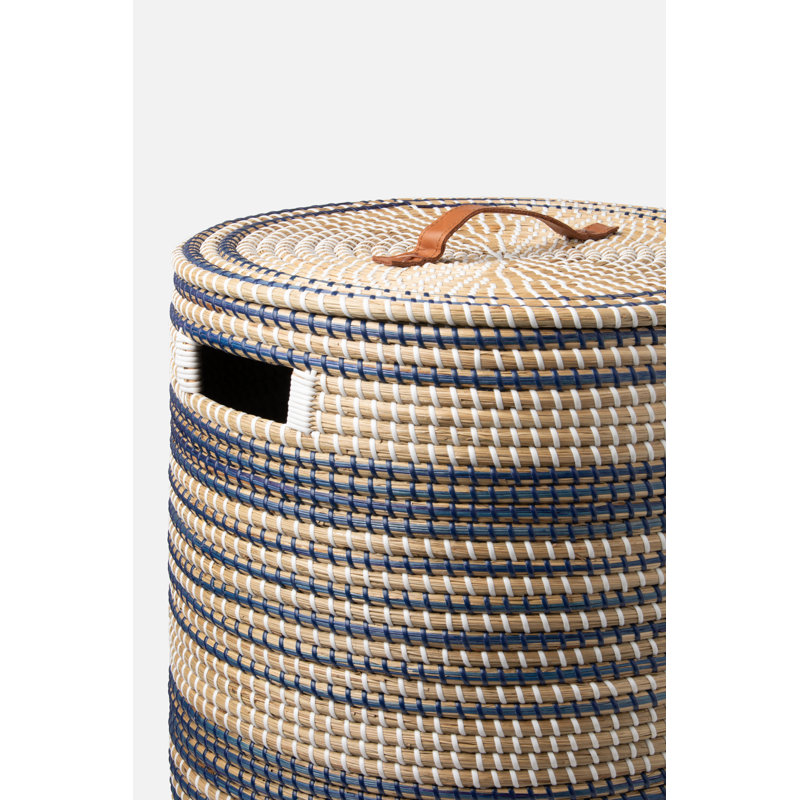 Olinda Hand Woven Seagrass General Basket, Dark Blue
