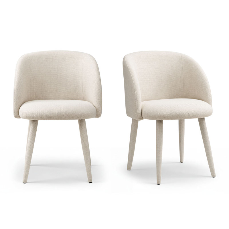 Modern Upholstered Dining Chairs With Arm, Beige