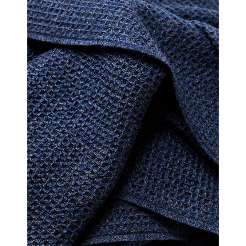 Alpaca Waffle Throw, 60" L x 50" W, Slate Blue