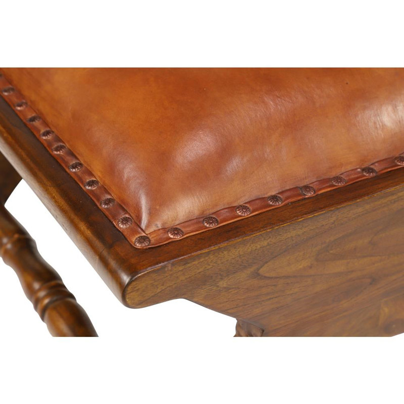 Fauteuil et repose-pieds Korey, Brun