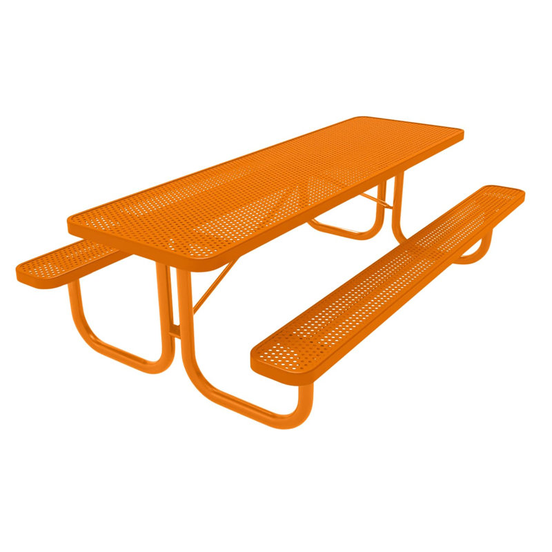 Table de pique-nique rectangulaire de 2,4 m (8 pi), perforée, orange, 8ft Rect, Punched, Orange