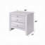 Table de chevet 1Pc avec finition blanche et deux tiroirs de rangement-2101837454