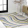 Albarado Abstract Swirl Blue/Mustard/Gray Rug