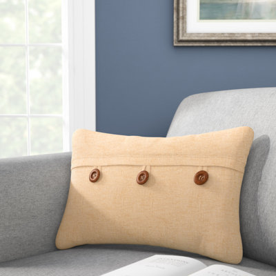 Whistler Button Envelope Linen/Cotton Lumbar Pillow