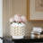 6" Gold Chevron Pattern White Ceramic Vase-104609071-104609070