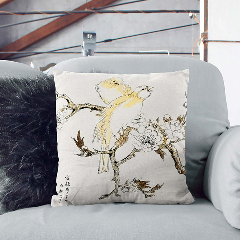 Floral Square Cushion, Black, 55cm H x 55cm W x 20cm D