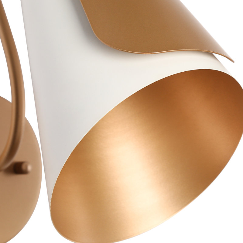 Escarment 1-Light Wall Light, Brass/White