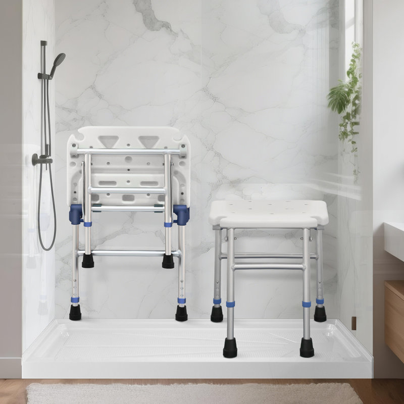 Shower Chair for Wall Mounted,Adjustable Folding Shower Stool for Elderly.Waterproof & Non-Slip Bath Bench for Disabled and Seniors, Space-Saving for Bathtub and Shower Stall