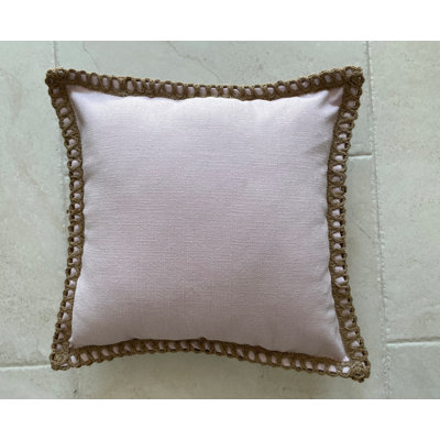 Coussin en jute avec insert ivoire