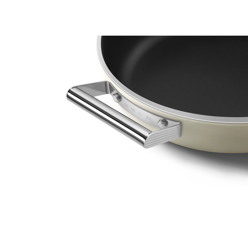 Smeg Deep Pan 28cm with Lid, Cream