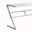 Aric White Finish Computer Desk with Z-Shaped Silver Metal Legs, 29.78" H X 47.76" W X 21.84" D